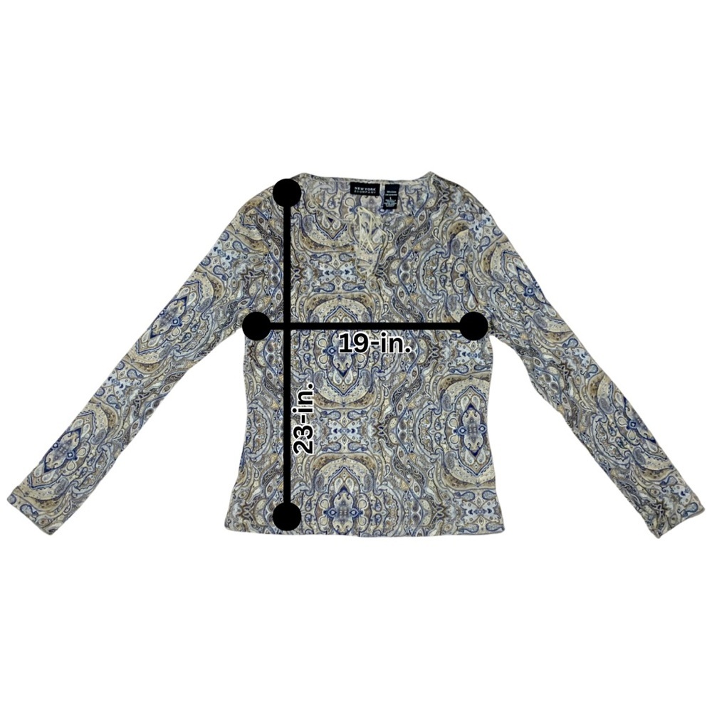 New York & Co. Semi-Sheer Paisley Shirt EUC - Picture 2 of 3